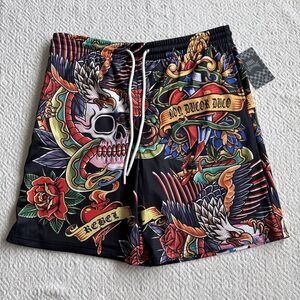 NWT Rebel Vengeance Skull Snakes Roses Men’s Mesh Shorts 3XL